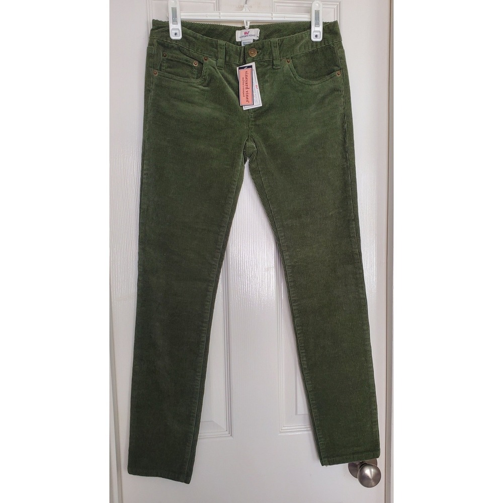 Vineyard Vines Corduroy Pants Green Skinny Leg Preppy Classic Casual New 00